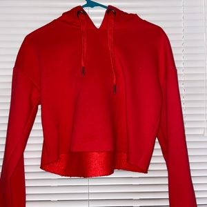 Red cropped Charlotte Russe sweatshirt